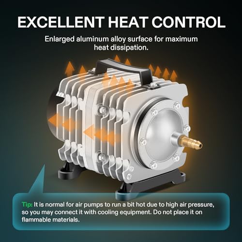VIVOSUN Commercial Air Pump 1427 GPH 55W 90L/min 12 Outlet for Aquarium and Hydroponic Systems - style: 55W-1427GPH
