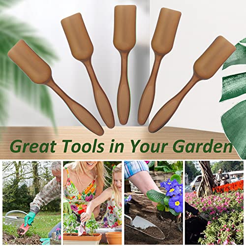 10Pcs Colorful Plastic Mini Gardening Shovel Spoons Soil Scoops, Succulent Sand Scoops/Cultivation Digging Transplanting Tools for Succulents Potted Flowers (Brown) - color: Brown