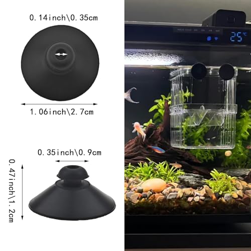 24PCS Rubber Fish Tank Suction Cups Black Sucker Clips Fish Tank Attachments for Tank Pump, Overhead Line Tube, Fish Tank Aeration Setup