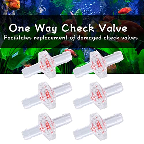 10Pcs One Way Check Valve PP Plastic Transparent Check Valve Garden Irrigation Hose Non Return Valve Aquarium Tank Air Pump One Way Valve Pagoda Joint (7mm transparent)