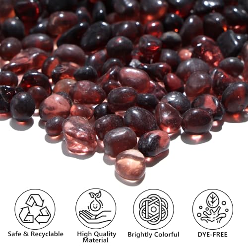 QYGL Sea Glass Stones - Purple Clear Glass Pebbles Gemstones - Perfect for Aquarium Rocks, Fish Tank Gravel, Vase Fillers, DIY Crafts, and Home Decor (0.9LB/14oz) - color: Purple