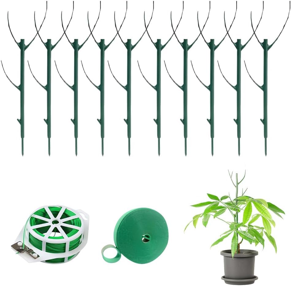 5 Pack Stackable Monstera Plant Support, Garden Plant Stakes for Indoor and Outdoor Plants, Climbing Plant Support Structures Plant Holder Stick Moss Pole for Support Tall Potted Plants (10PCS) - color: 10PCS