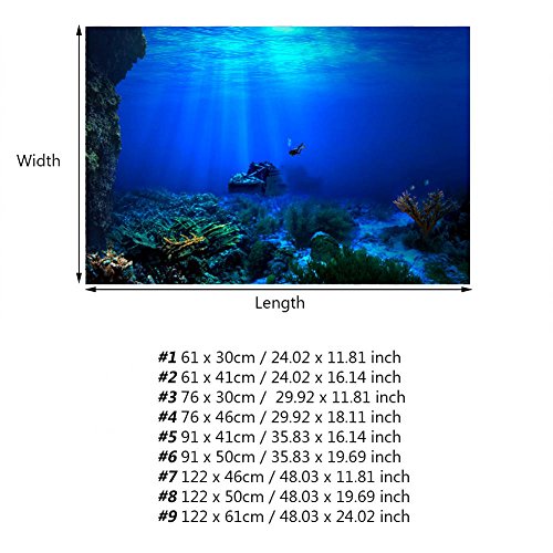 Durable Poster 3D Effect Waterproof Background for Aquarium(91 * 41cm)