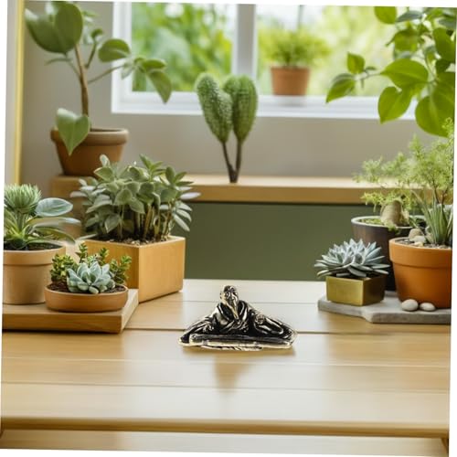 GLEAVI 4pcs Miniature Brass Fisherman Figurines Set with Monk, Bridge, and Elderly Musician – Chinese Fisherman Sculpture for Garden, Aquarium, and Terrarium Decor