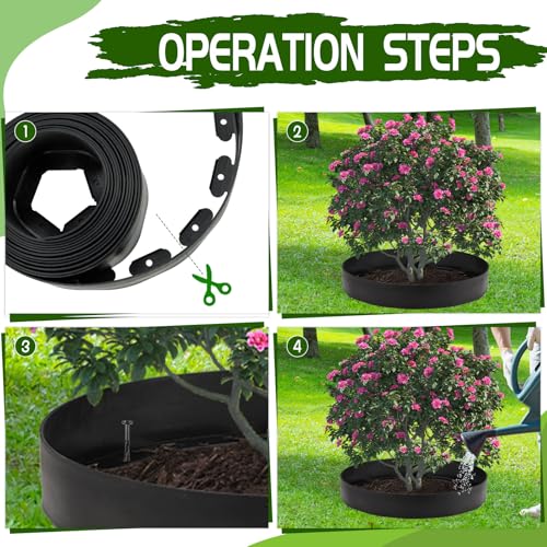 30 Ft Planting Grow Rings with 30 PCS Spikes Plant Rings for Outdoor Plants Planting Ring for Separate Rock and Maintain Moisture (30)