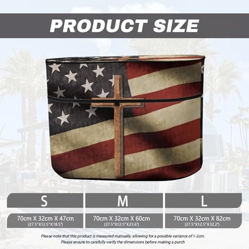 American Flag Cross Travel Trailer Propane Tank Cover Waterproof Propane Gas Tank Cover for Camper Weather Resistant Gas Cylinder Covers - color: American Flag Cross, size: S(20LB)