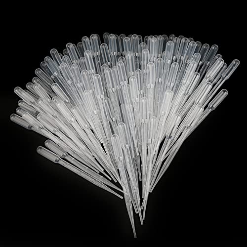 G2PLUS 100PCS 3ml Disposable Plastic Pipettes, Essential Oils Graduated Transfer Pipettes for Science Laboratory, Experiment, Essential Oils, Make up Tool - size: 3ml-100pcs