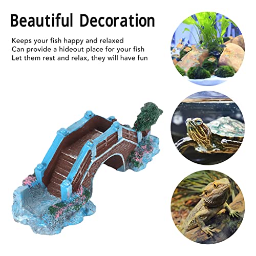 Fish Tank Bridge Ornament, Lifelike Brick Texture Stone Design, Compact Size, for Aquarium Landscaping