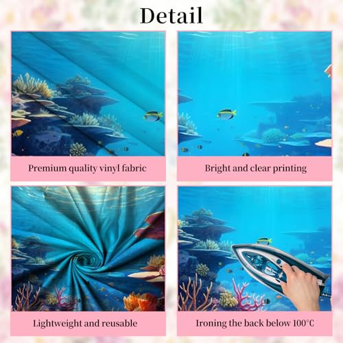 Underwater Aquarium Background 10X8ft Tropical Coral Reef Ocean Scene Under The Sea Theme Decoration Backdrop Kids Birthday Party Baby Shower Portrait Photo Studio Photo Shoot Banner Supplies - color: Ocean-1