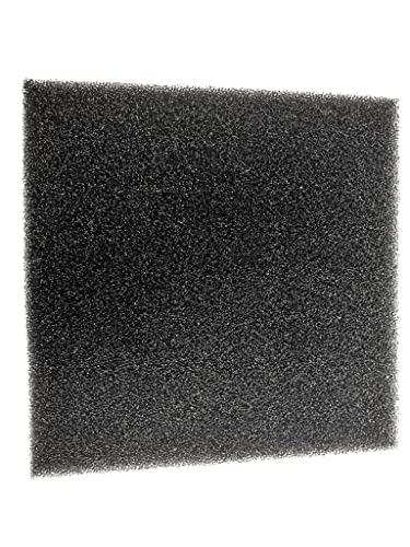 ViaAqua Aquarium Filter Sponge Open Cell Foam Sheet Bio Sponge Filter Media Pad HMF Fish Tank Sump Divider 12" x 12" x 2" (Black, 30 PPI, Medium Coarse)