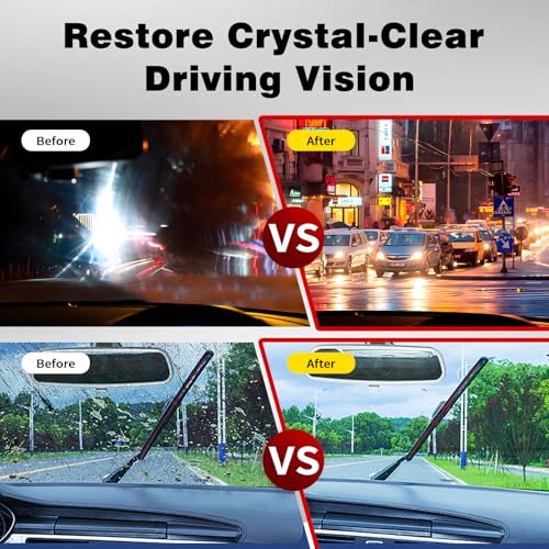 Glass Oil Film Remover for Car, Automotive Glass Cleaning Brush with 150ml Glass Compound, Windshield Cleaner for Clear Vision Clarity, Removes Oil Film & Smudges