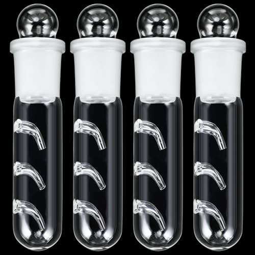 Qualirey 4 Pack Planaria Catch Trap for Aquarium Snail Leech Clear Glass Planaria Trap for Dwarf Shrimp Red Cherry Shrimp Tank(3 Holes) - style: 3 Holes