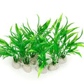 10 Pack Artificial Aquarium Plants, Small Size 4 inch Approximate Height Fish Tank Decorations Home Décor Plastic Green