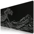 iCasso Mousepad, Gaming Mouse Pad, XXL Large Desk Mat, Big Rubber Base Mouse Mat with Stitched Edges, Computer Keyboard Desk Pad for Work, Game, Office, Home - Black Wave of Kanagawa - color: Black Wave of Kanagawa