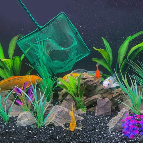 uxcell Aquarium Artificial Plants, 10 Pcs Fish Tank Plants Decorations Accessories Aquatic Ornaments Decor Water Grass, Green (Water Grass)