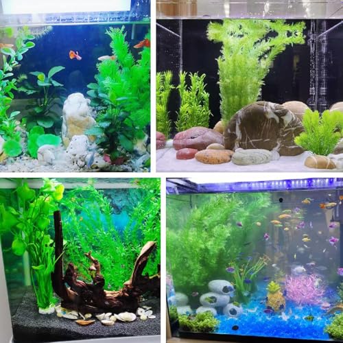 Tfwadmx Plastic Fish Tank Plants Decoration Artificial Seaweed Ornament for Fish Tank Decor Plastic Plant for Betta Shrimp 2 Pcs About 13 inch - color: Green-13''(2pcs)
