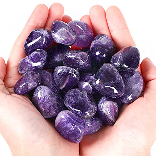 DUQGUHO Amethyst Healing Crystals Stones Set Natural Bulk Crystals Tumbled Polished Irregular Crystal Stones Bulk Rocks 0.45 lbs - color: 01 Amethyst