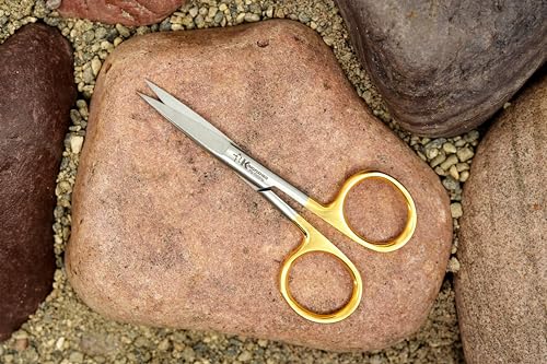 Kingfisher Fly Tying Hair Scissors, 4.5 Inch, Straight - color: Gold
