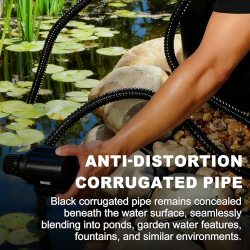 Pond Tubing 1-1/4” × 10 Feet Black Flexible PVC Pond Hose,Garden Pond PVC Tube - Reinforced, Kink-Resistant Tubing for Pumps, Fountains & Waterfalls, with 4 Clamps,1-1/4" Dia - size: 1-1/4 Inch, style: 10FT