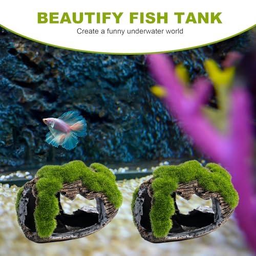 Betta Broken Barrel Decor Fish Tank Accessories, Resin Fish Hide Cave Aquarium Decoration Fish Tank Toys Hole Accessories (Large) - color: Large