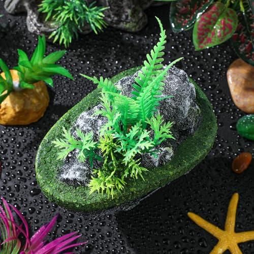 VOSAREA Floating Aquarium Lifelike Fish Hideout Rock Cave Fish Tank Fake Artificial Floating Stone Cave Shelter for Landscaping