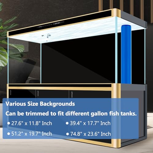 Aquarium Background Static Cling Black Fish Tank Background Wallpaper Fish Tank Backdrop Vinyl Aquarium Poster Background 28 x 12 in - size: 27.6" x 11.8" In