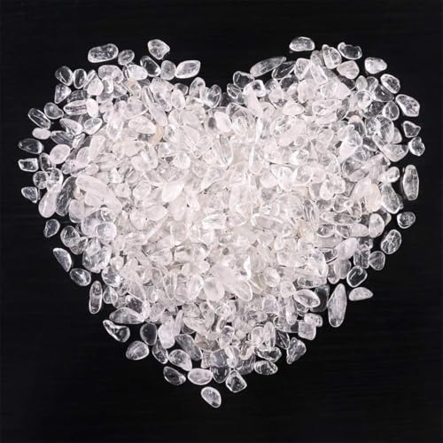 WAYBER 2 Lbs/920g Natural White Clear Quartz Crystal Stones Irregular Aquarium Pebble Decorative Rocks Gravels Sands for Turtle Tank//Terrarium/Flowerpot/Vase Decoration (Fill 2 Cups) - color: Clear, size: 2 Pounds