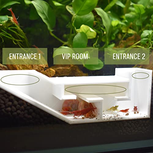 Aquarium Shrimp Party Tunnel, Includes Exquisite VIP Room and Two Entrances, Tunnel Cave for Shrimplets to Rest and Hide, Decor Hideaway Tunnel Made from Canada (White) - color: White