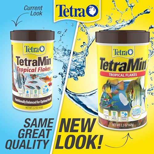 TetraMin Nutritionally Balanced Tropical Flake Food for Tropical Fish, 2.2 oz - size: 2.2 Ounce (Pack of 1)