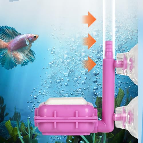 Aquarium Air Stone Disc, Tiny Fish Air Stone Ultra-High Dissolved Bubbler Airstone Bucket Diffuser Makes Super Tiny for Aquarium Fish and Small - color: Rose, size: round