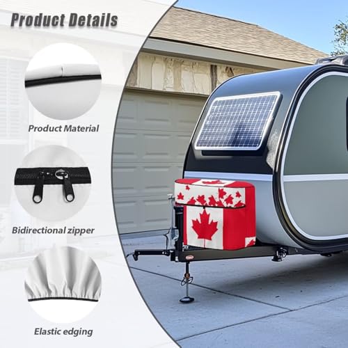Canadian Maple Leaves Camper Dual 20lb RV Propane Tank Cover Travel Trailer Propane Tank Cover Waterproof Heavy Duty Propane Gas Cylinder Covers - color: Canadian Maple Leaves, size: S(20LB)