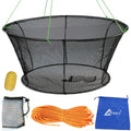 Drasry Fishing Net Trap for Crayfish Crab Bait Minnow Shrimp Foldable Fish Crawdad Lobsters Cast Net Collapsible - size: 31.5 * 23.6 IN (80 * 60 CM), style: Large Open - Rubber Coated 6*4 Mm Mesh
