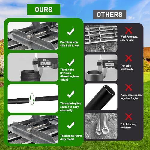 Lawn Leveling Rake 17"x10",Lawn Leveling Tool with 68" Long Adjustable Stainless Steel Handle for Leveling Soil,Grass,Sand or Dirt,Heavy Duty Lawn Leveler for Backyard,Garden,Golf Course,Farm,Pasture - style: 17"x10"