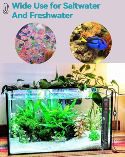 AHJ Aquarium Heater for 40-55-75 Gallon, 300W Submersible Fish Tank Water Heater with Accurate Temperature Control, Over-Temp Protect, Auto Shut-Off, Quick Heat up for Saltwater & Freshwater - size: 300W(40-55-75 Gallon)
