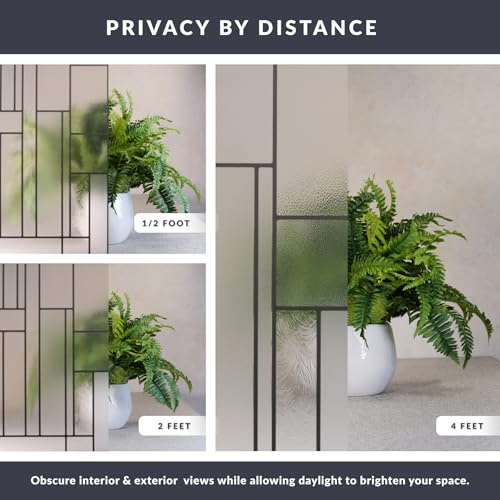 Skyline Window Privacy Film by Artscape - Textured Leaded Glass Design, Static Cling, Day and Night Privacy, UV Protection, Long-Lasting Vinyl, Made in USA - 36 x 72 Inch - color: Skyline
