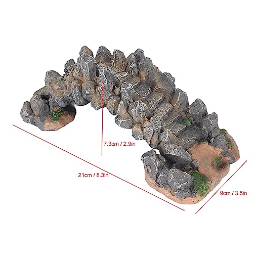 Aquarium Bridge Decoration Resin Arch Bridge Ornament for Fish Tank Landscaping Small Fish Hideout Decor