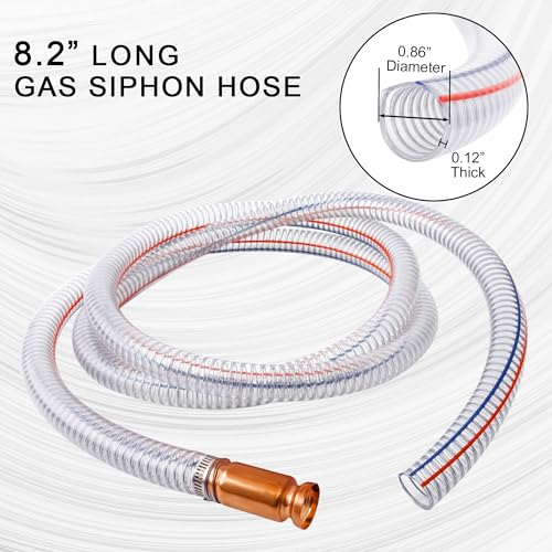 8.2FT 5/8" Heavy Duty Siphon Hose - Gerguirry Self-Priming Jiggler Pump for Boats, ATVs & Tractors Copper Nipple w/Metal Buckle, Fuel Transfer Tube for Gasoline Fuel Gas, 2PCS - size: 5/8"ID x 2Pcs