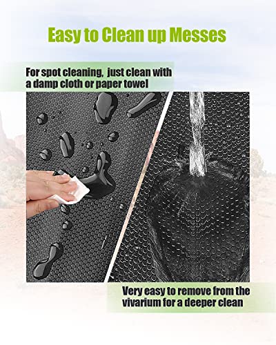Bearded Dragon Tank Accessories, Reptile Substrate Floor for Bearded Dragon Enclosure 4x2x2, Leopard Gecko Tank Liner Mat for 120 Gallon Reptile Tank - color: Black