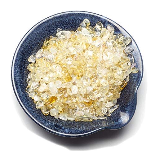 Cherry Tree Collection 1/2 Pound Polished Tumbled Gemstone Chips, Pebbles, Crystal Chips Bulk for Jewelry Making, Healing, Plants, Succulents, Aquariums, Decoration, Chakra (Citrine) - color: Citrine