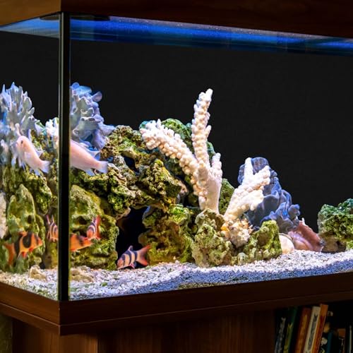 Fish Tank Background, 11.8x39.4in Black Aquarium Background Cling Fish Tank Backdrop Static Cling Fish Tank Background Aquarium Wallpaper Backdrop for Fish Tank Decoration