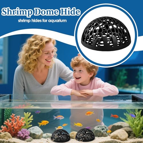Shrimp Cave Betta Habitat Ornament | Realistic 2-Piece Betta Resting Habitat for Tropical Fish Tanks, Perfect for Home, Office, School Desk Aquariums and Small Aquatic Life Enthusiasts - color: Black