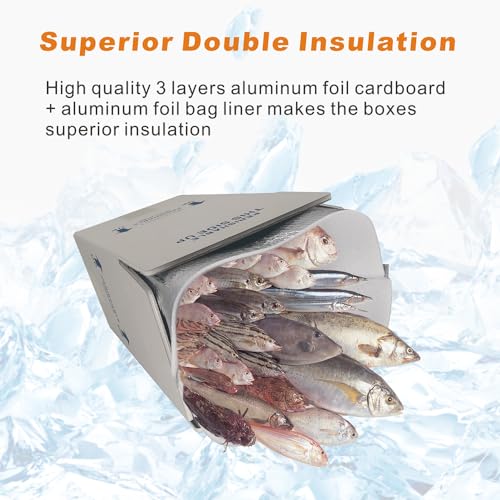 Insulated Shipping Boxes with Liners, 8 Pack 15'' x 10'' x 11'' Small Cold Shipping Boxes, for Perishable Frozen Food Shipping, White (TB151011L-8) - size: 15x10x11'', style: 8 Pack