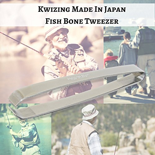 [MADE IN JAPAN] Kwizing Fish Bone Tweezers by RCI GLOBAL - Non-Slip, Precision Grip - Debone Salmon, Bass, Catfish - Stainless Steel Handmade Japanese Craftsmanship (4 3/4") - size: 4 3/4" - 1 pack