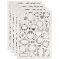 SUPERDANT 4PCS Border Underglaze Paper Transfer Flowers Wreath Transfer Papers for Clay Ceramic Porcelain Under Glaze Transfers for Pottery Enamel Decals Black Underglaze Decal Handcrafted Gifts - style: Flowers Border