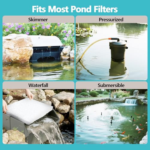 Pond Filter Pad 18"x36"X1"-Thickened Durable Pond Filter Material & Cut to Fit Filter Media for Koi Ponds, Aquariums & Fountains-Reusable for Clear, Healthy Water