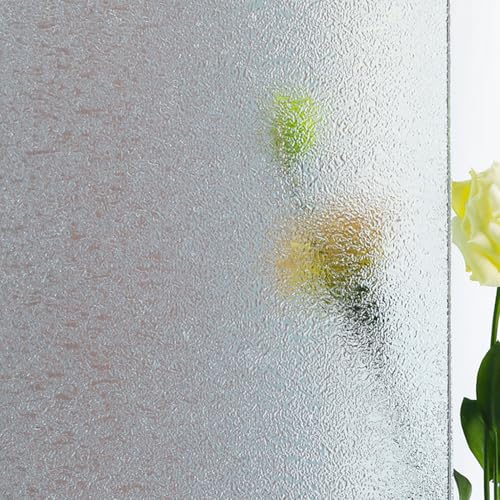 Privacy Window Film Decorative Water Glass Sliding Door Tint Static Cling Etched Crystal Cover No Glue Removable Anti UV Heat Control Decal Contact Paper for Home Office,35x157in. - color: Crystal, size: 35''x157''