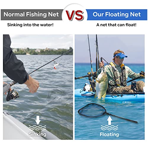 SANLIKE Collapsible Telescopic Floating Fishing Net forFreshwater Saltwater - color: Blue, size: S-carbon fiber pole