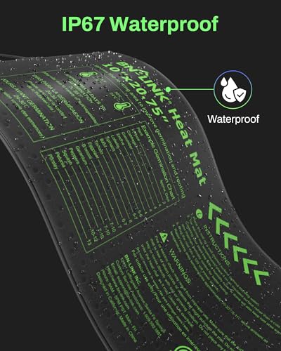 BN-LINK Durable Seedling Heat Mats for Seed Starting 10" x 20.75", 4 Pack Waterproof Warming Mat for Plants Germination, Plant Heating Pad for Indoor Growing, Hydroponic, Greenhouse, ETL Listed - size: 10x20.75 4 Pack
