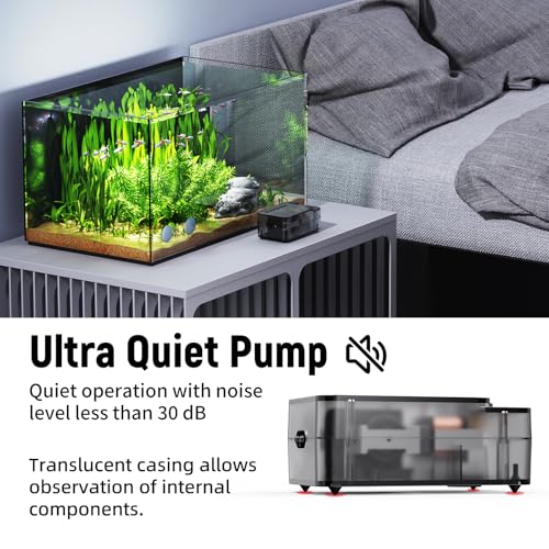 AQUASMITH Aquarium Air Pump,Ultra-Quiet/Small Size/More Output Air Pump for Fish Tank 1.5w/29GPH/14Kpa,with Air Stone Bubbler,Adjustable Airflow,Single Outlet Suitable for 20-40 Gallon Fish Tank - size: 1.5W/29GPH （20-40gal）