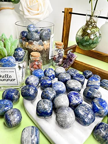 DUQGUHO Lapis Lazuli Healing Crystals Stones Set Natural Crystals Bulk Irregular Tumbled Polished Crystal Stones Bulk Rocks 0.45 lbs - color: 09 Lapis Lazuli